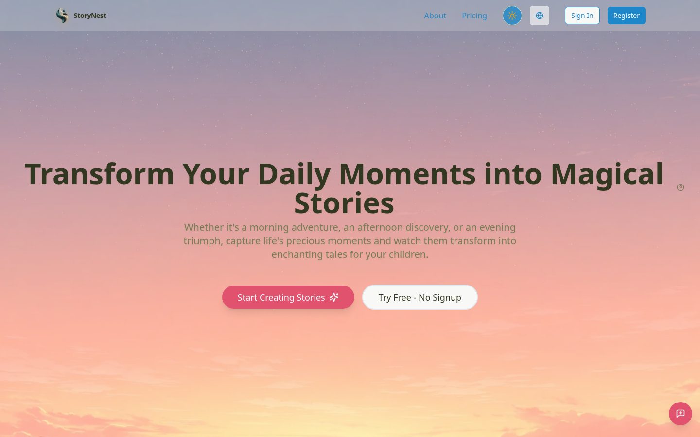 StoryNest Homepage