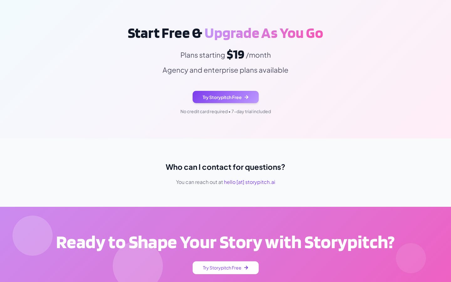 Storypitch.ai Pricing