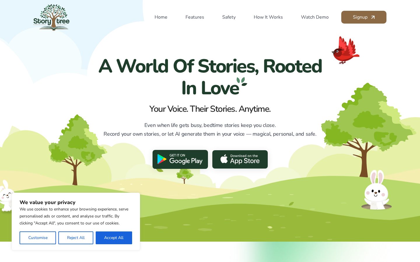 StoryTree App Homepage