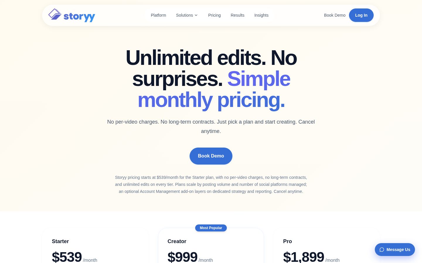 Storyy Pricing