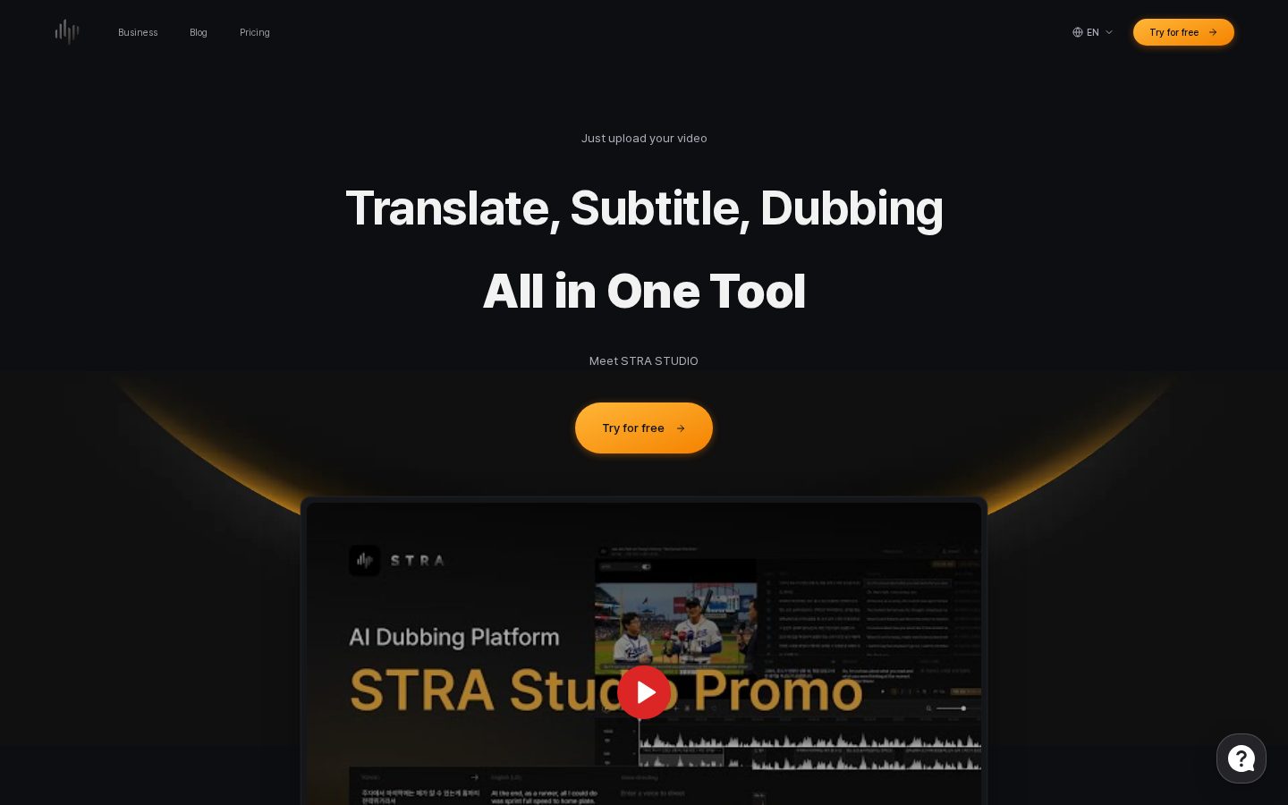 STRA AI Dubbing & Subtitles Homepage