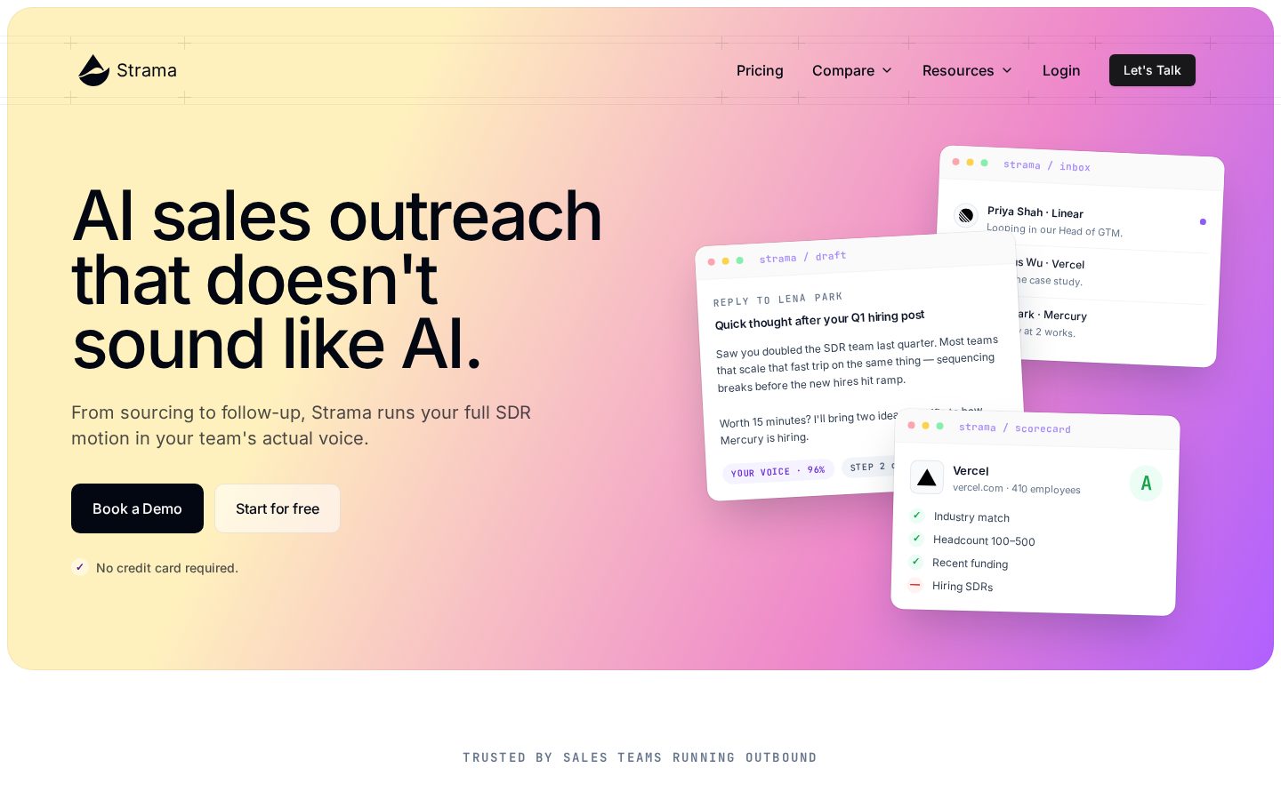 Strama AI Homepage