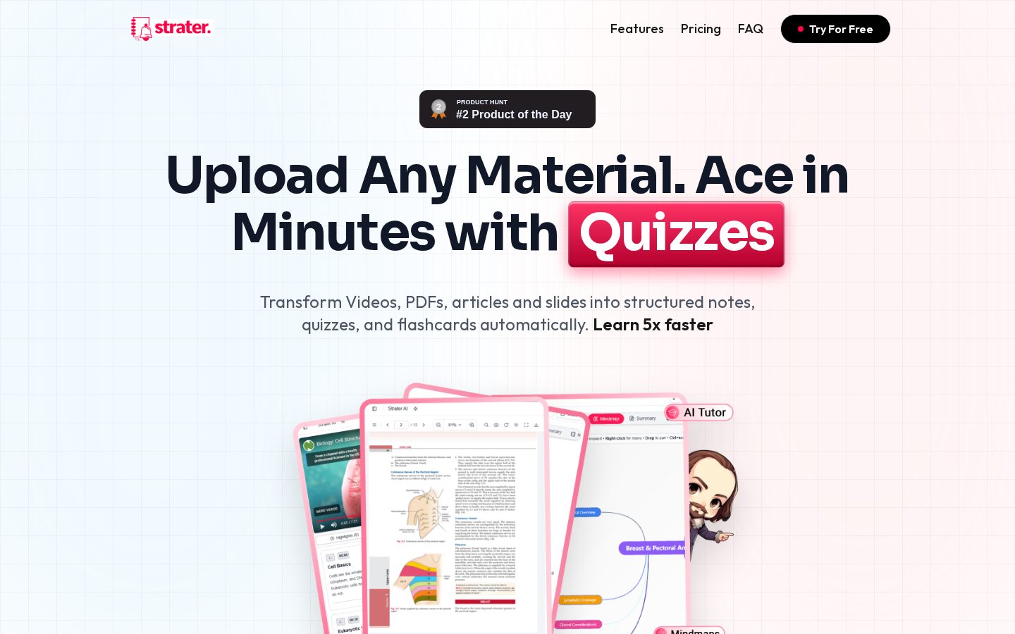 Strater AI Homepage