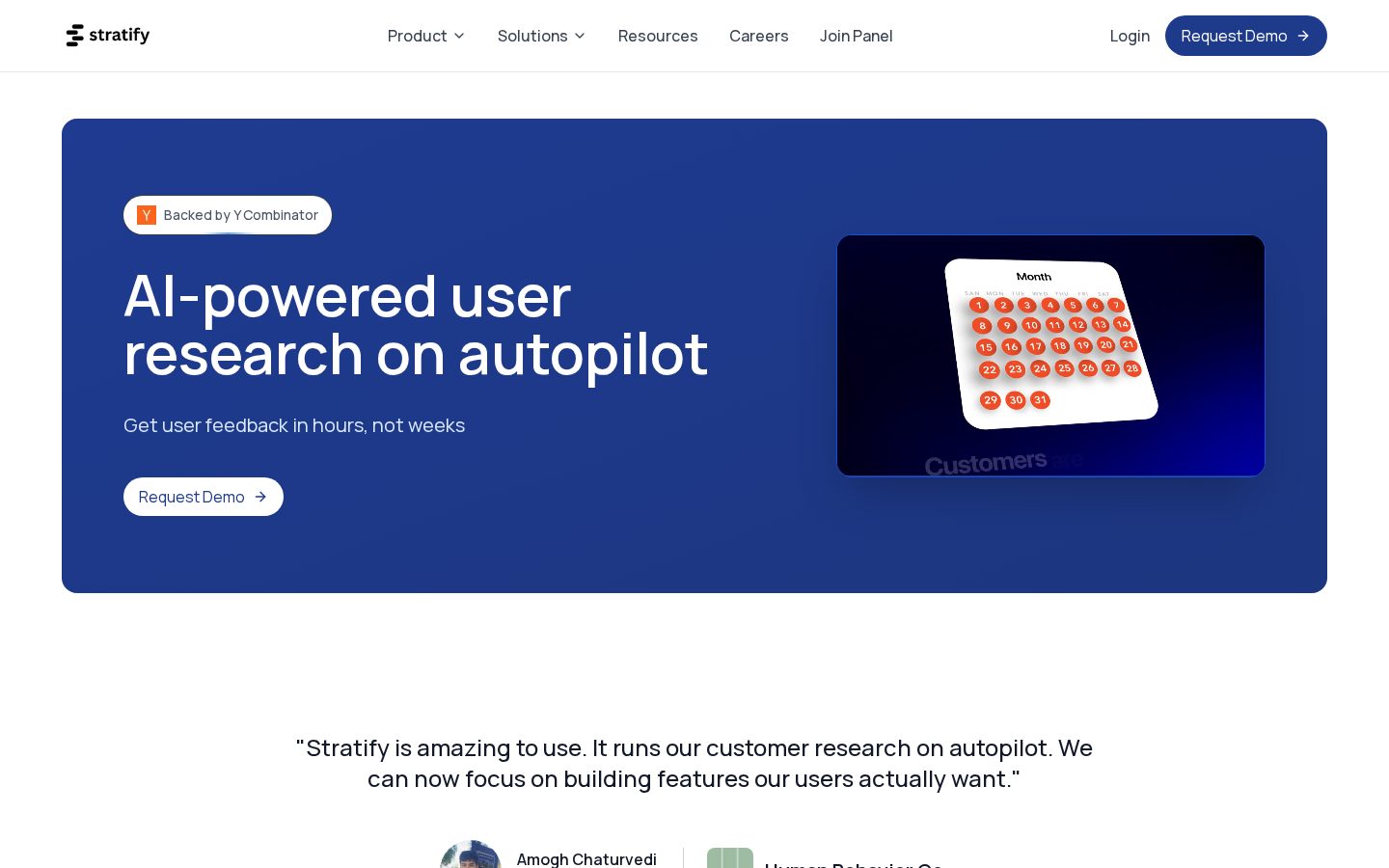 Stratify AI Homepage