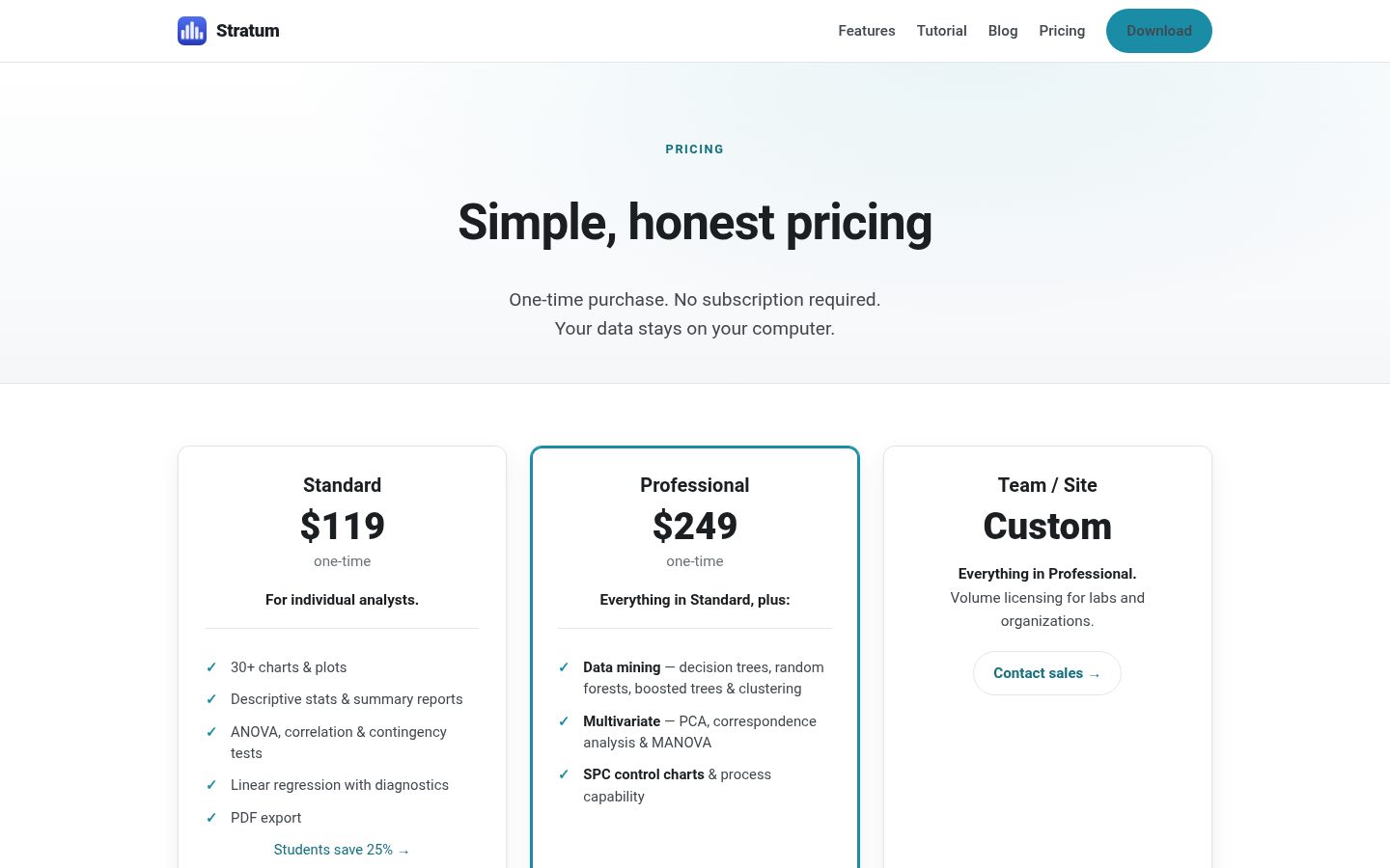 Stratum Pricing