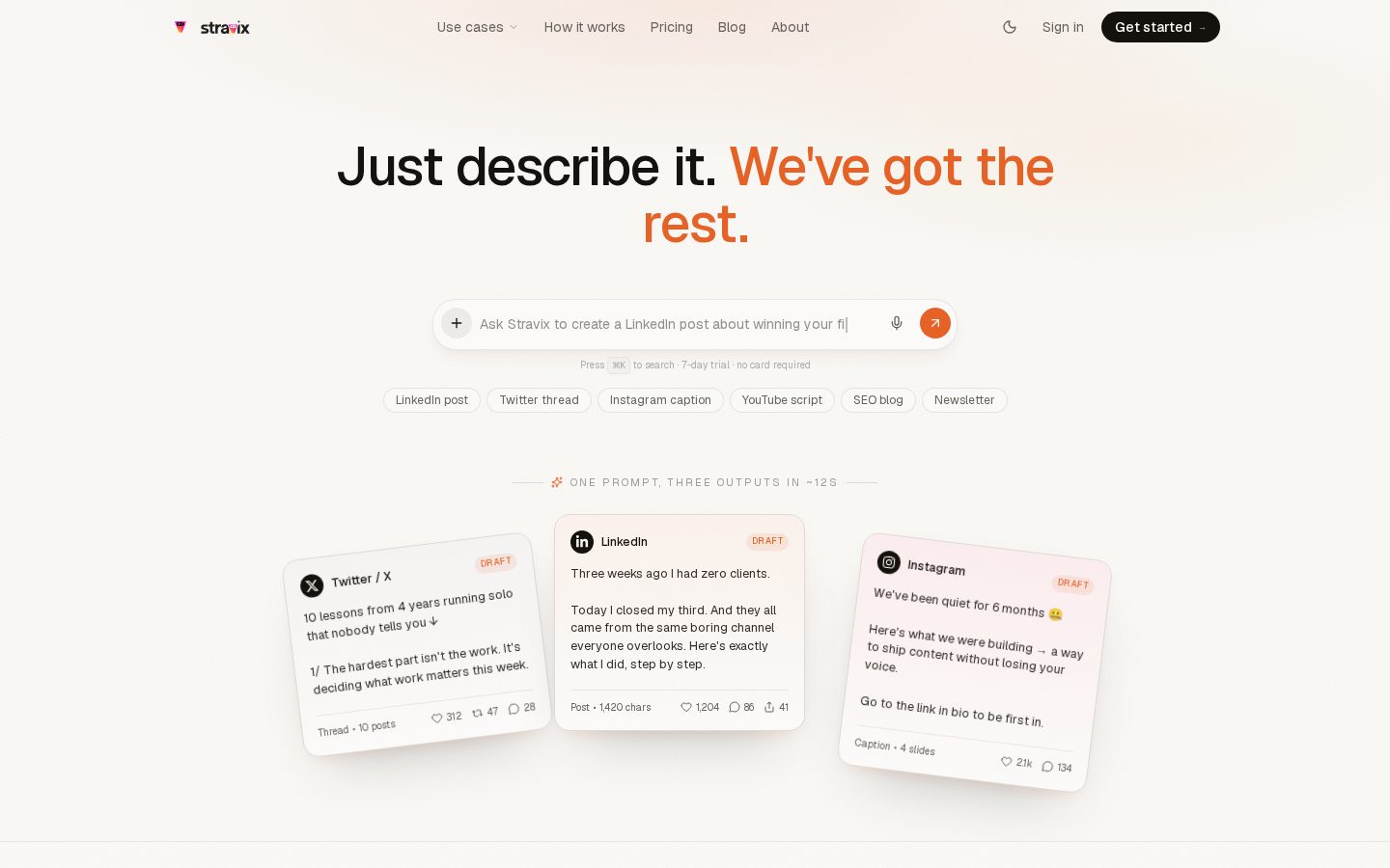 Stravix Homepage