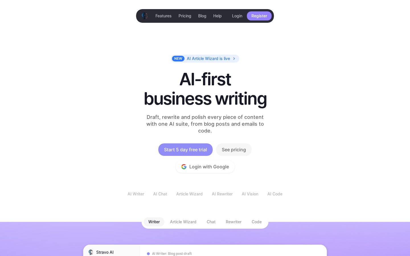 Stravo AI Homepage
