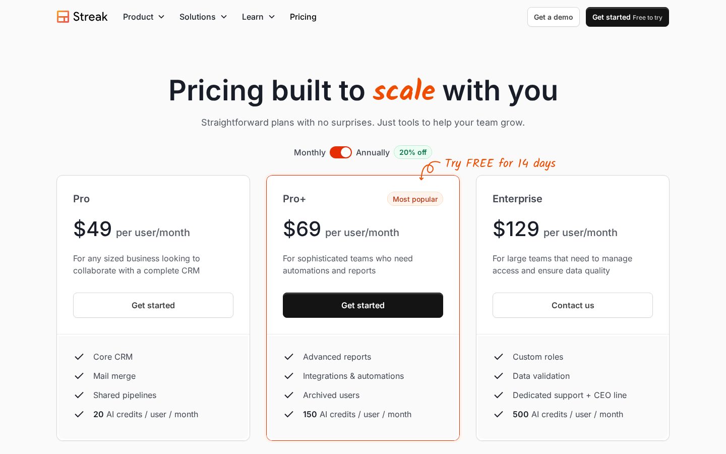 Streak Pricing