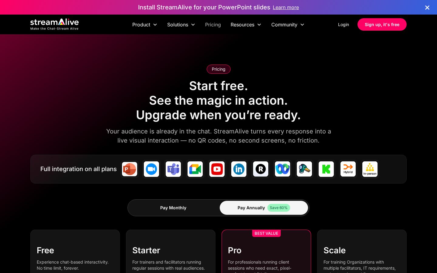 StreamAlive Pricing