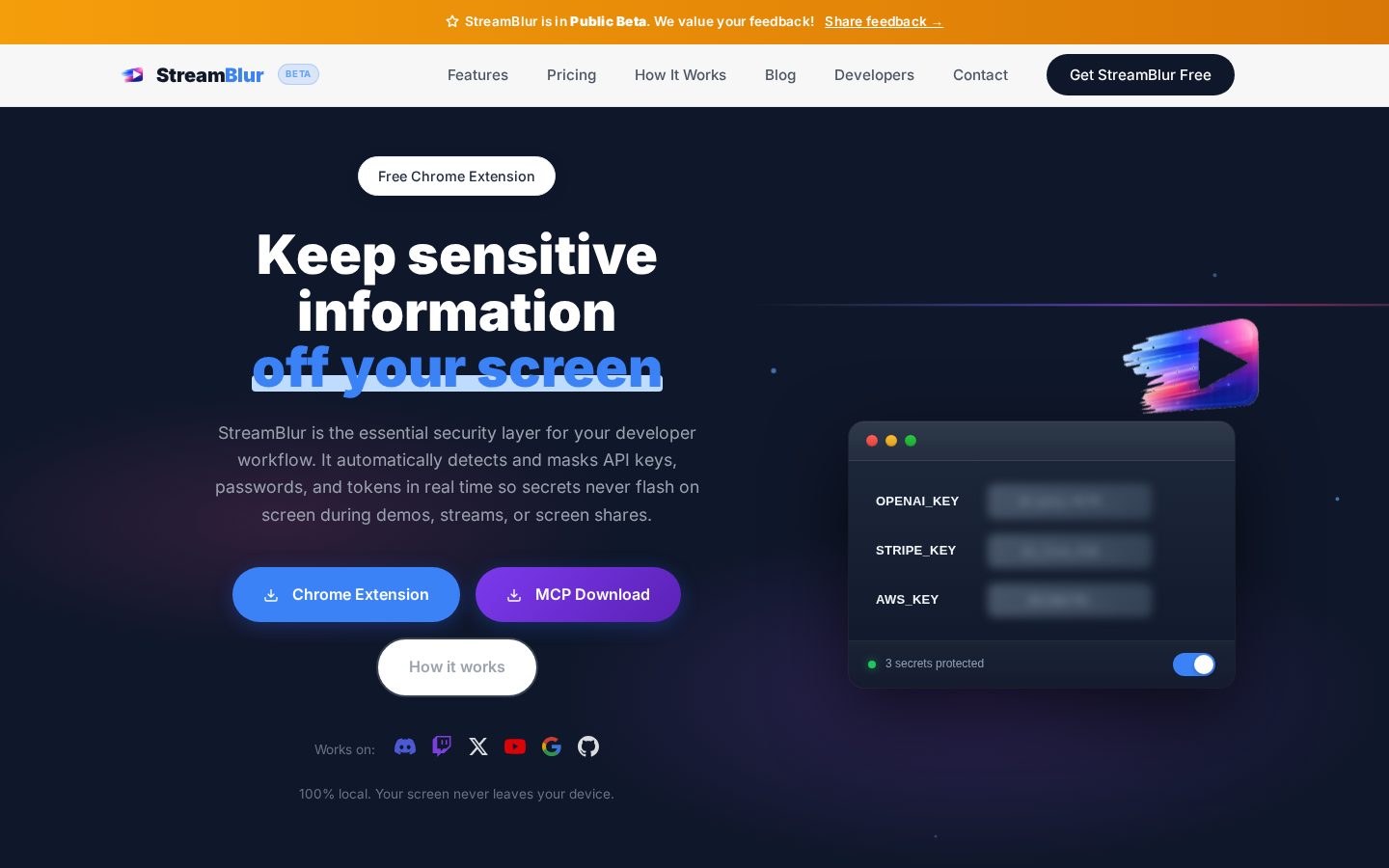 StreamBlur Homepage