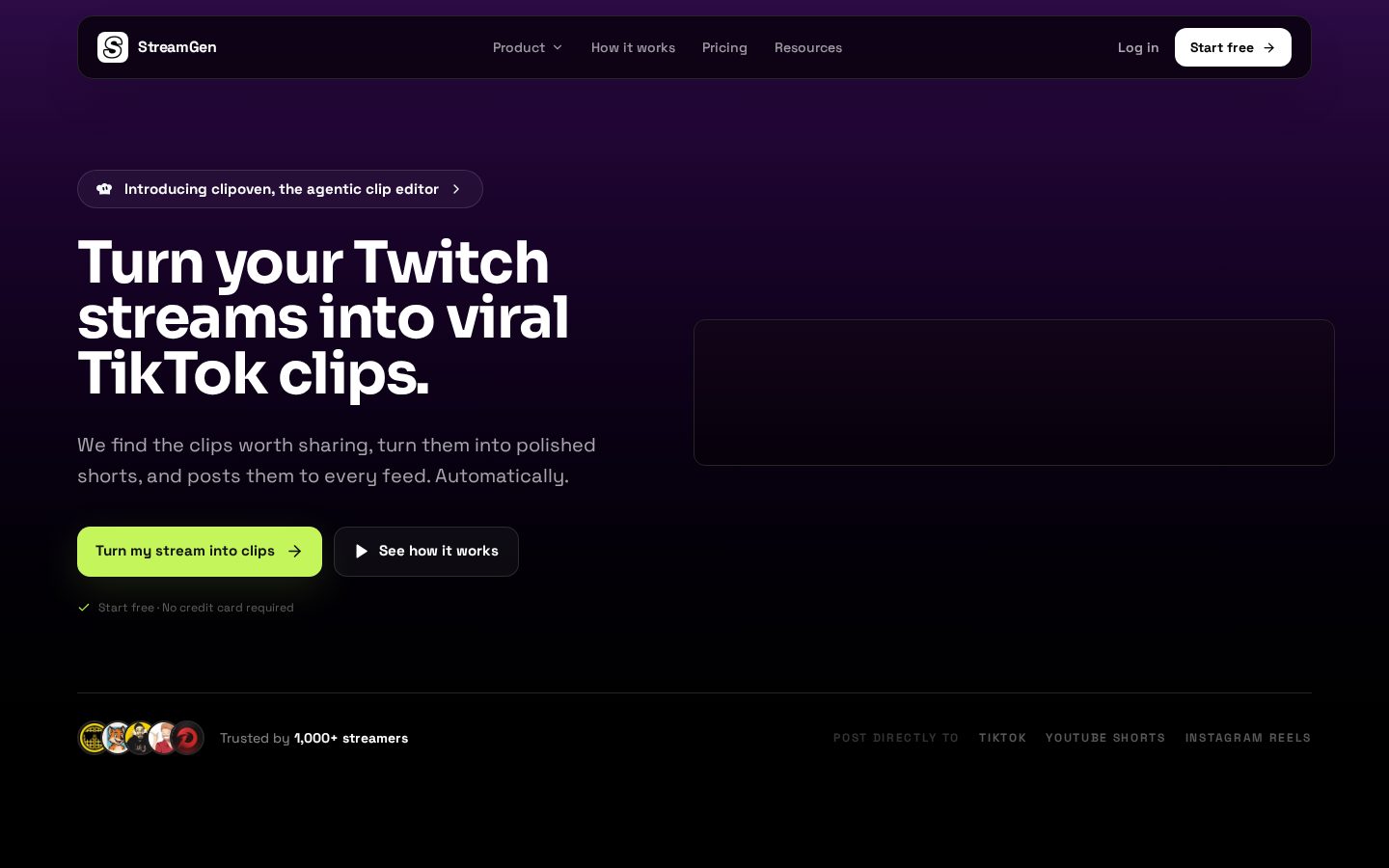 StreamGen Homepage