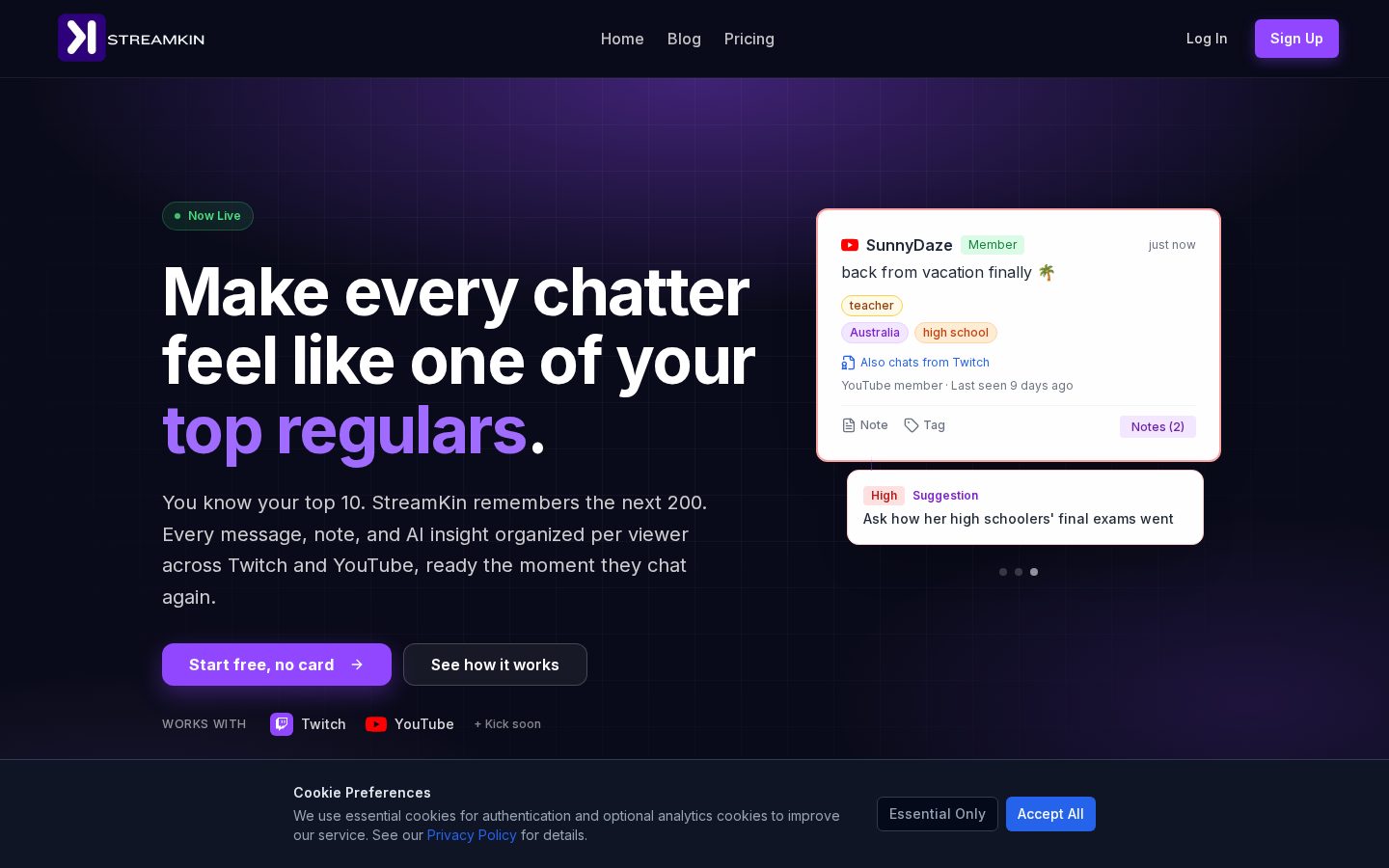 Streamkin Homepage