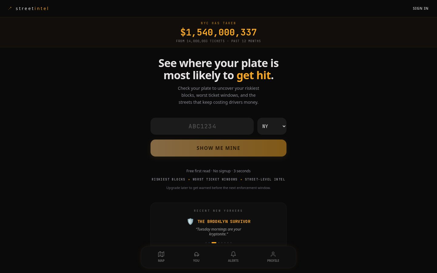 StreetIntel Homepage
