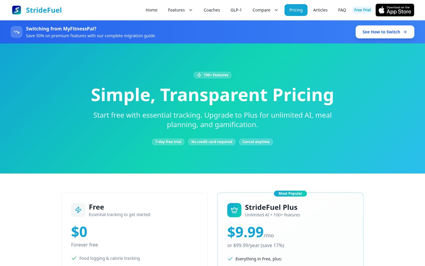 StrideFuel Pricing