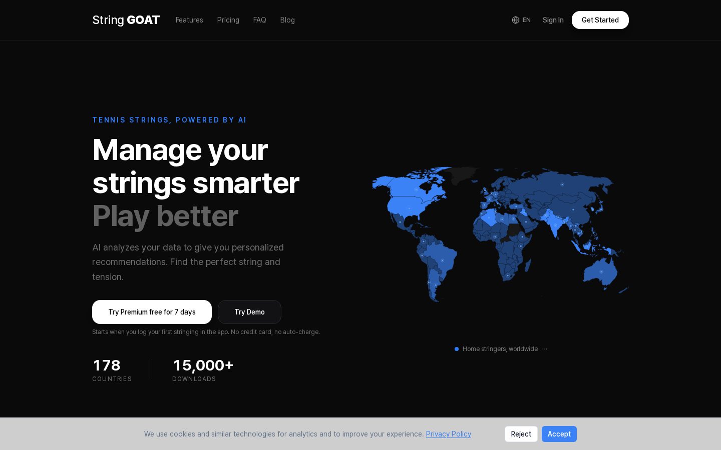 String GOAT Homepage
