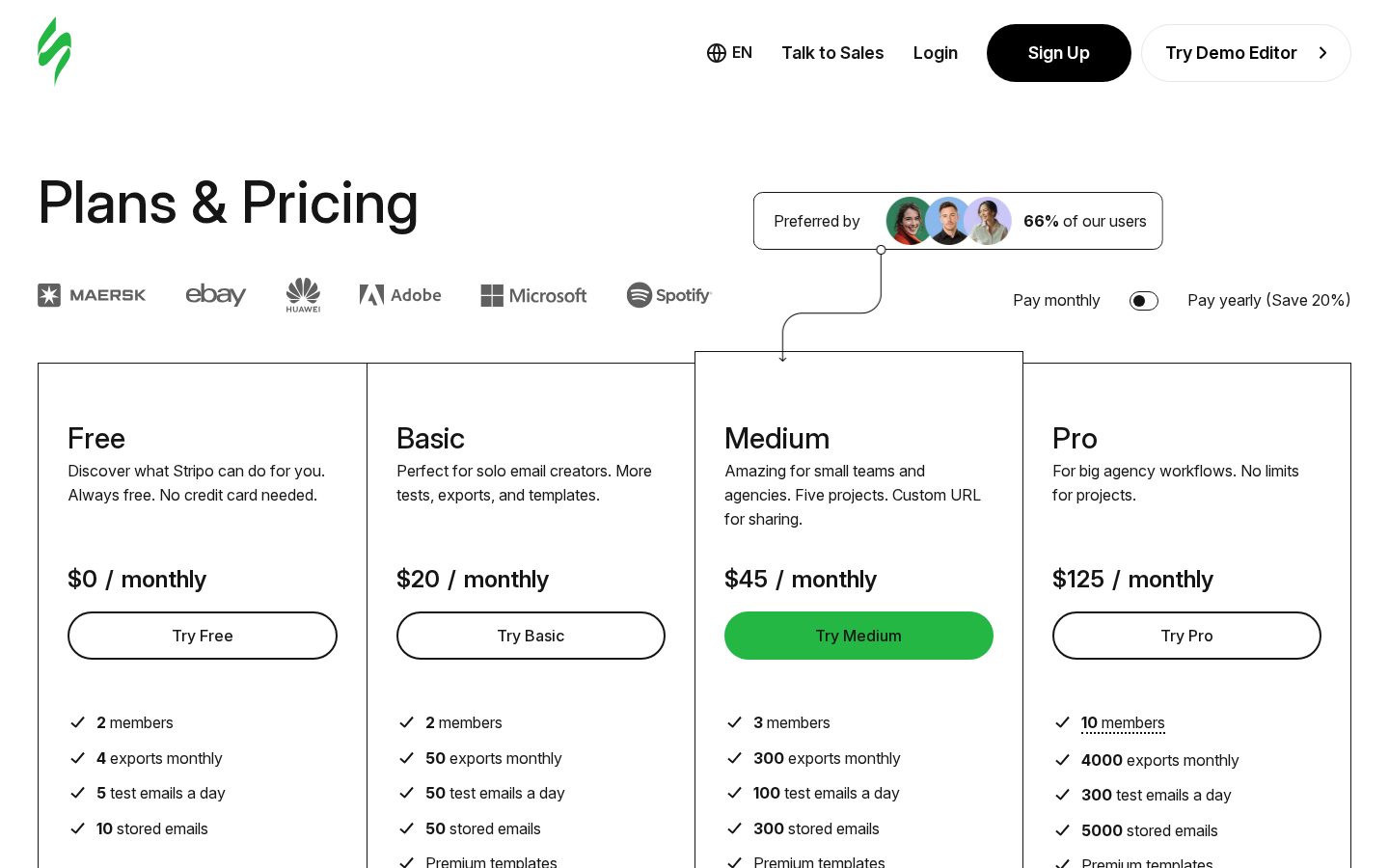 Stripo Pricing