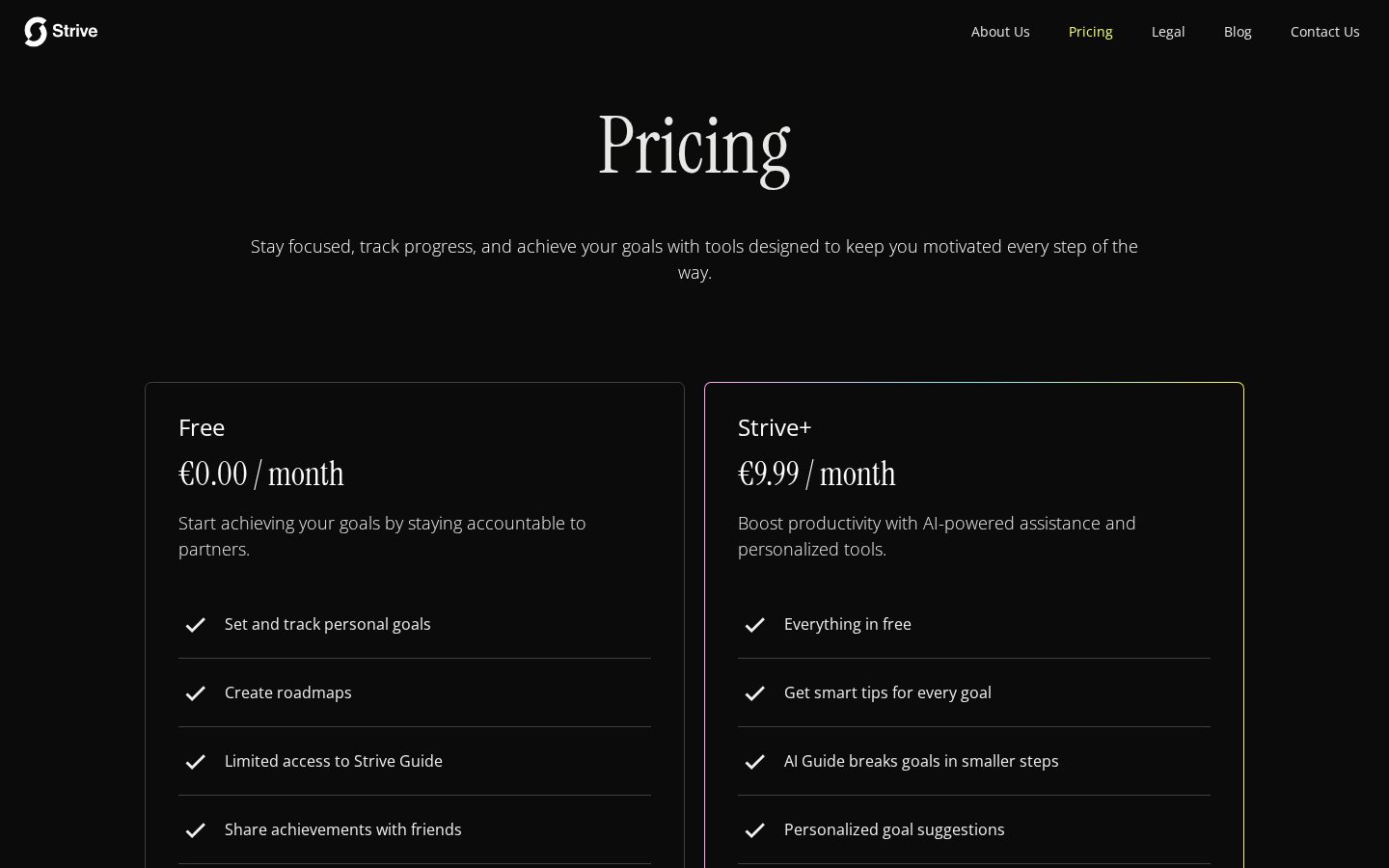 Strive Pricing