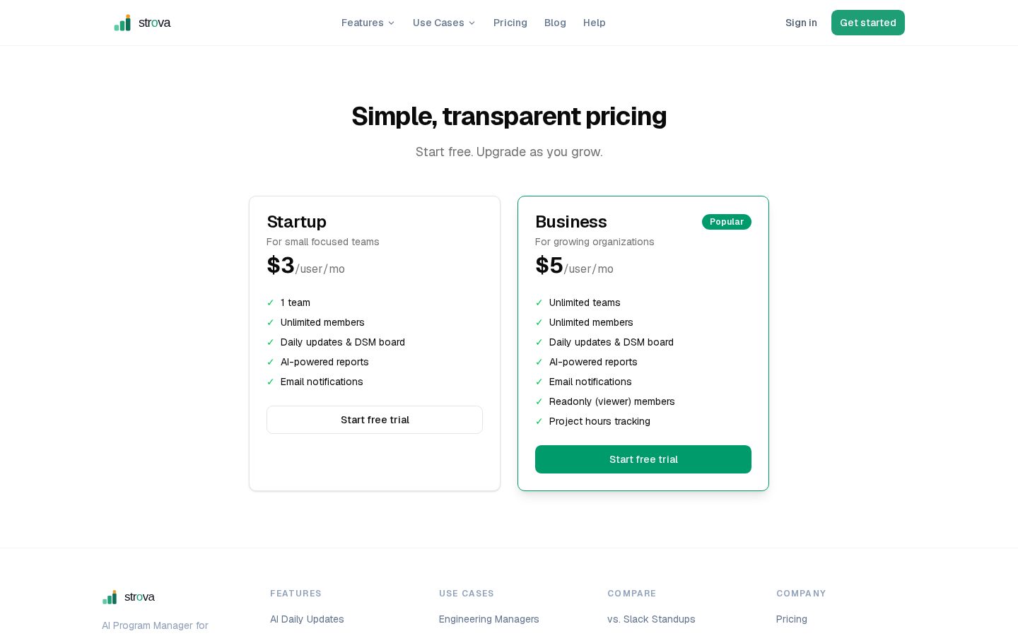 Strova Pricing