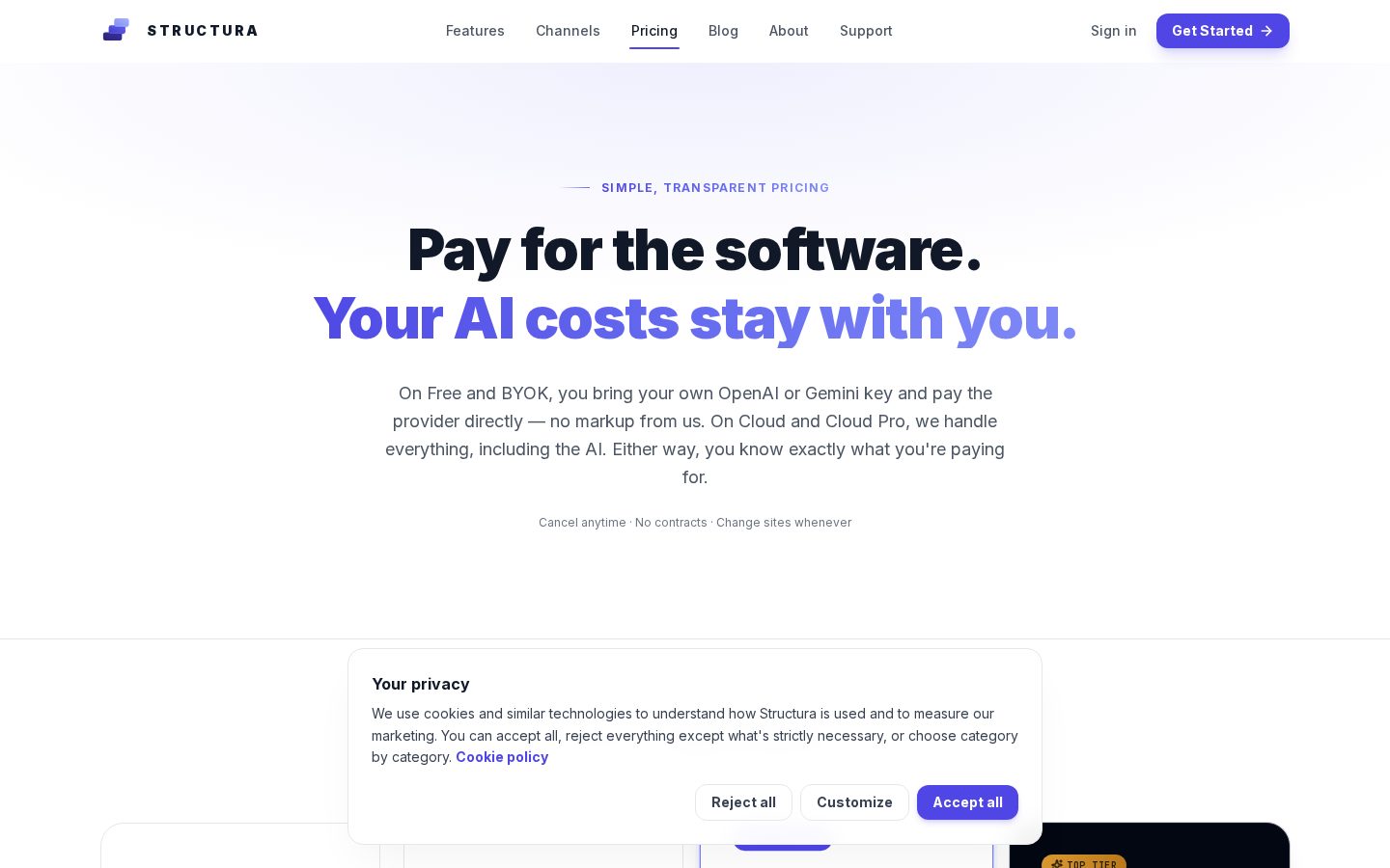 Structura Pricing