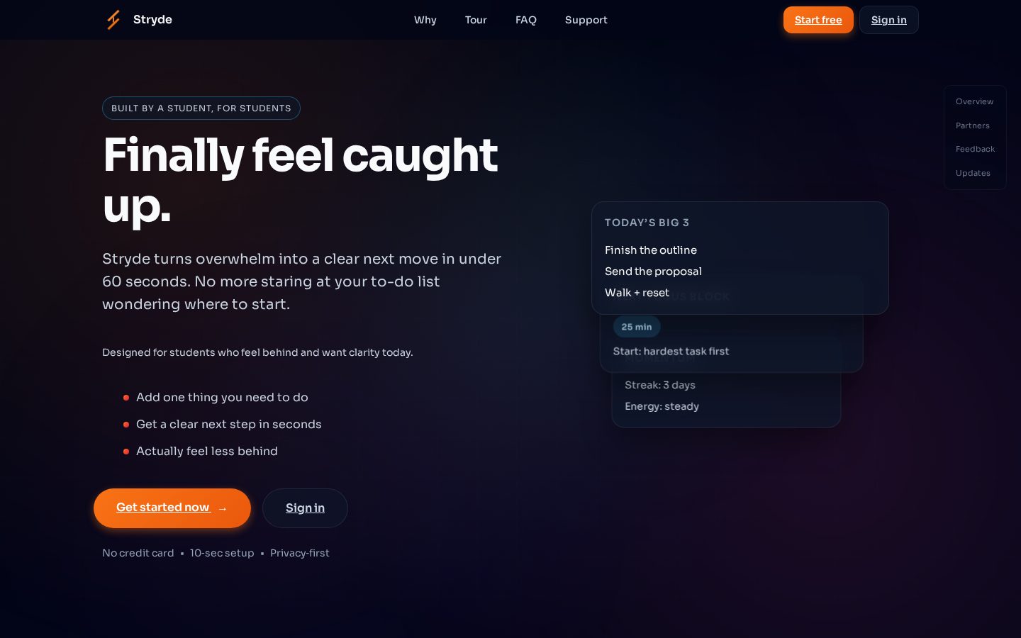 Stryde Homepage