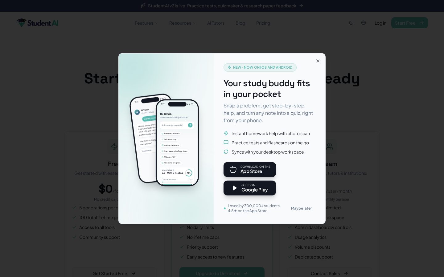 StudentAI Pricing