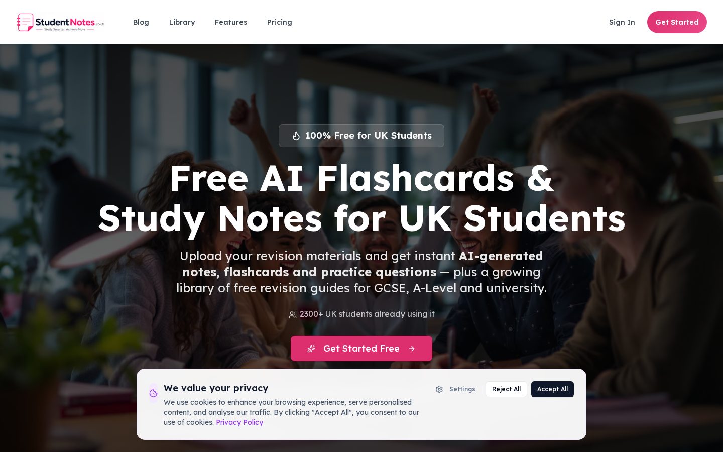 StudentNotes Homepage