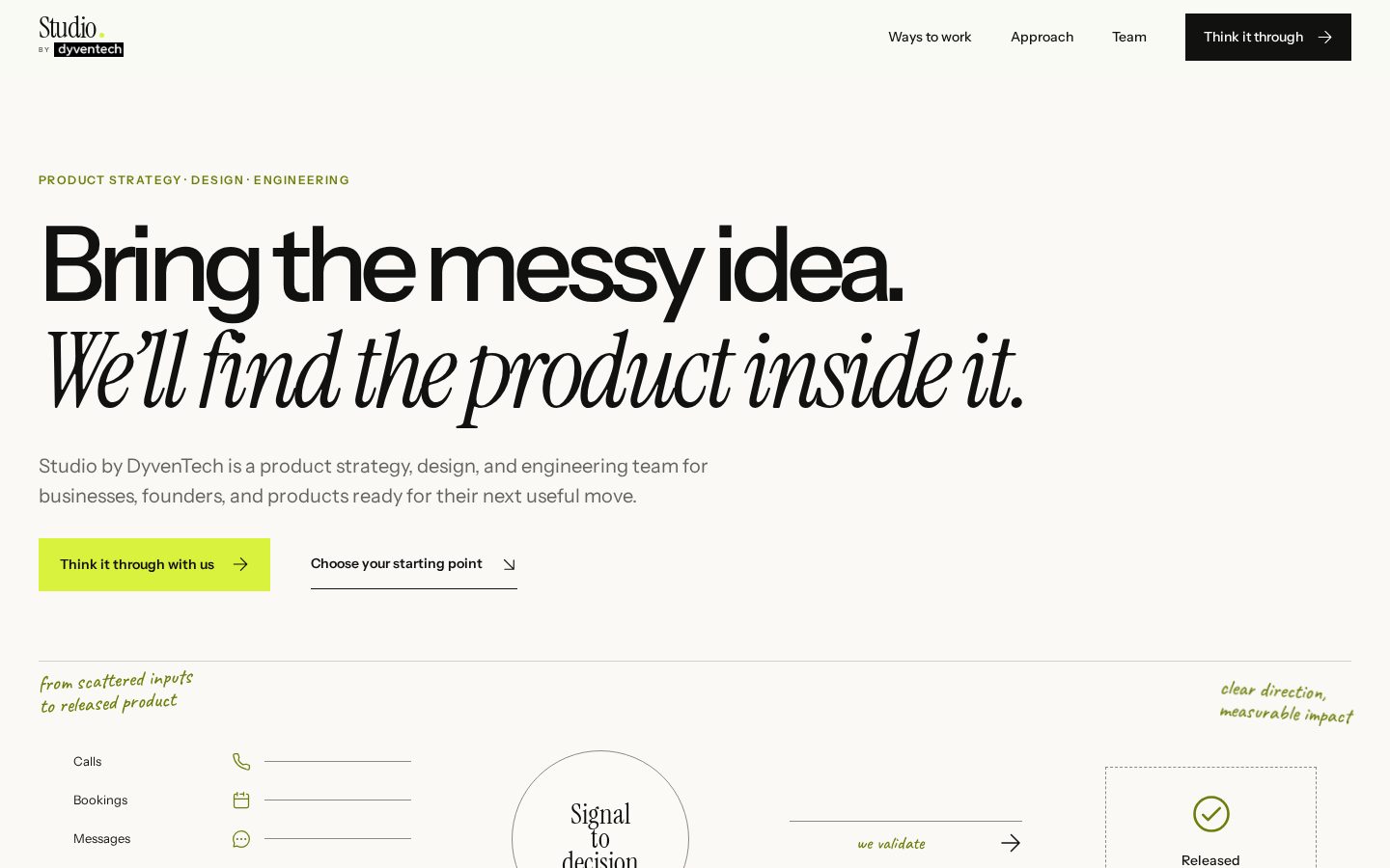 Studio by dyventech Homepage