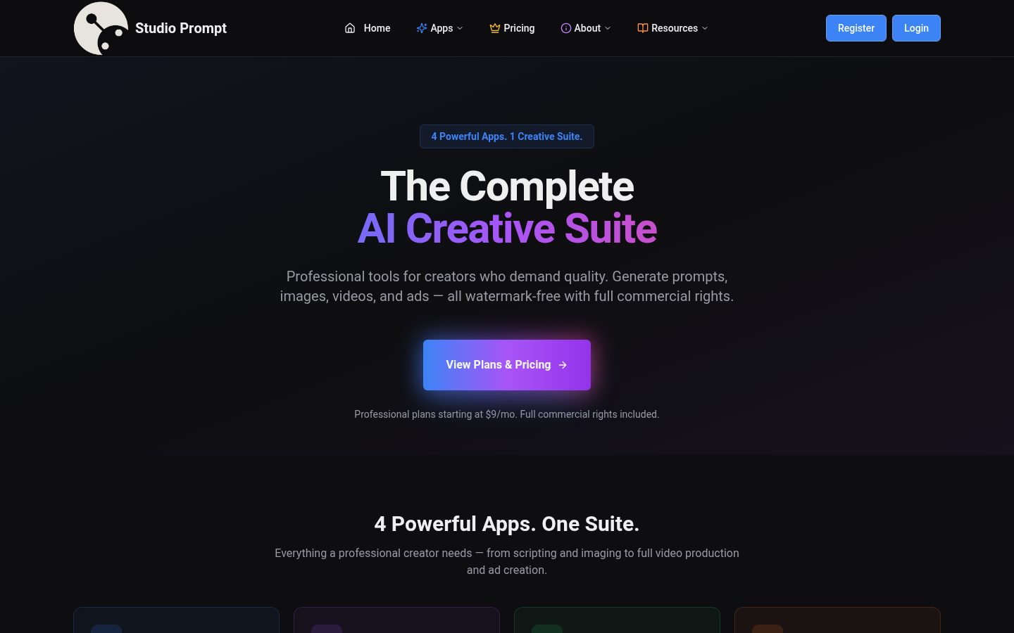 Studio Prompt Homepage