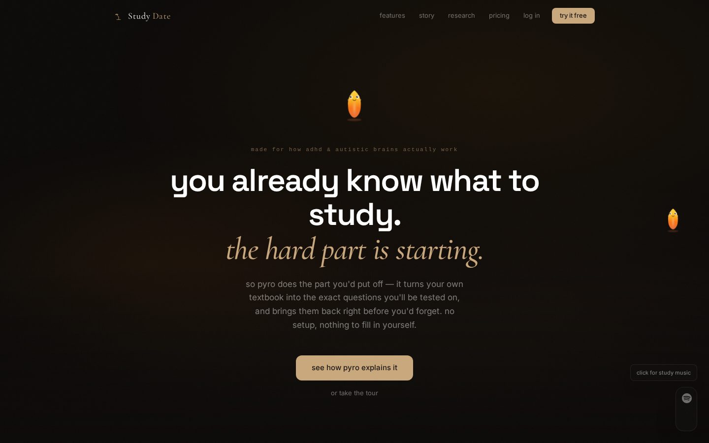 Study Date Homepage