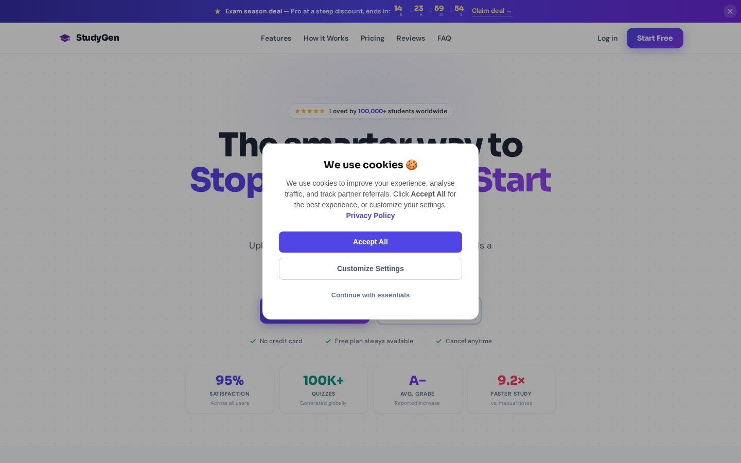 StudyGen Homepage