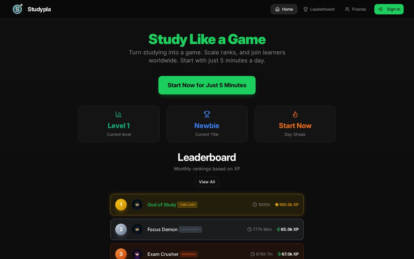 Studypla Homepage