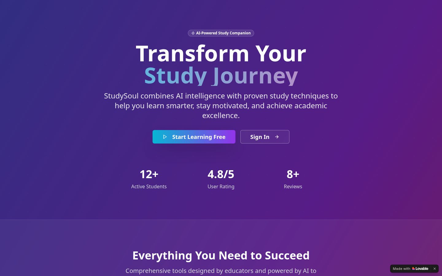 StudySoul Homepage