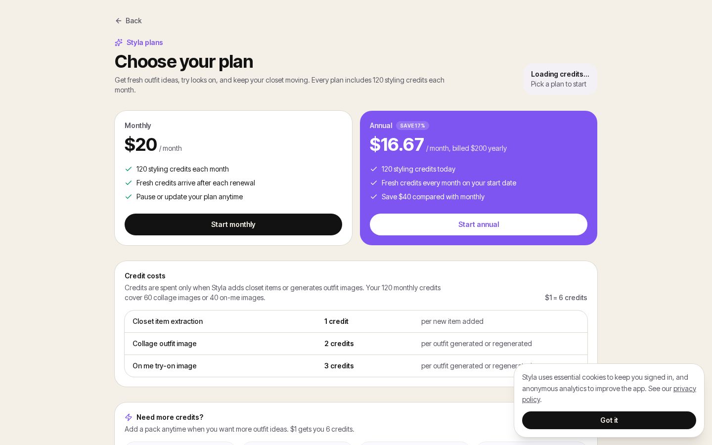 Styla Pricing