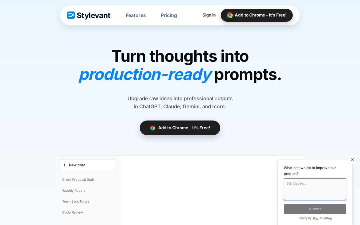 Stylevant Homepage