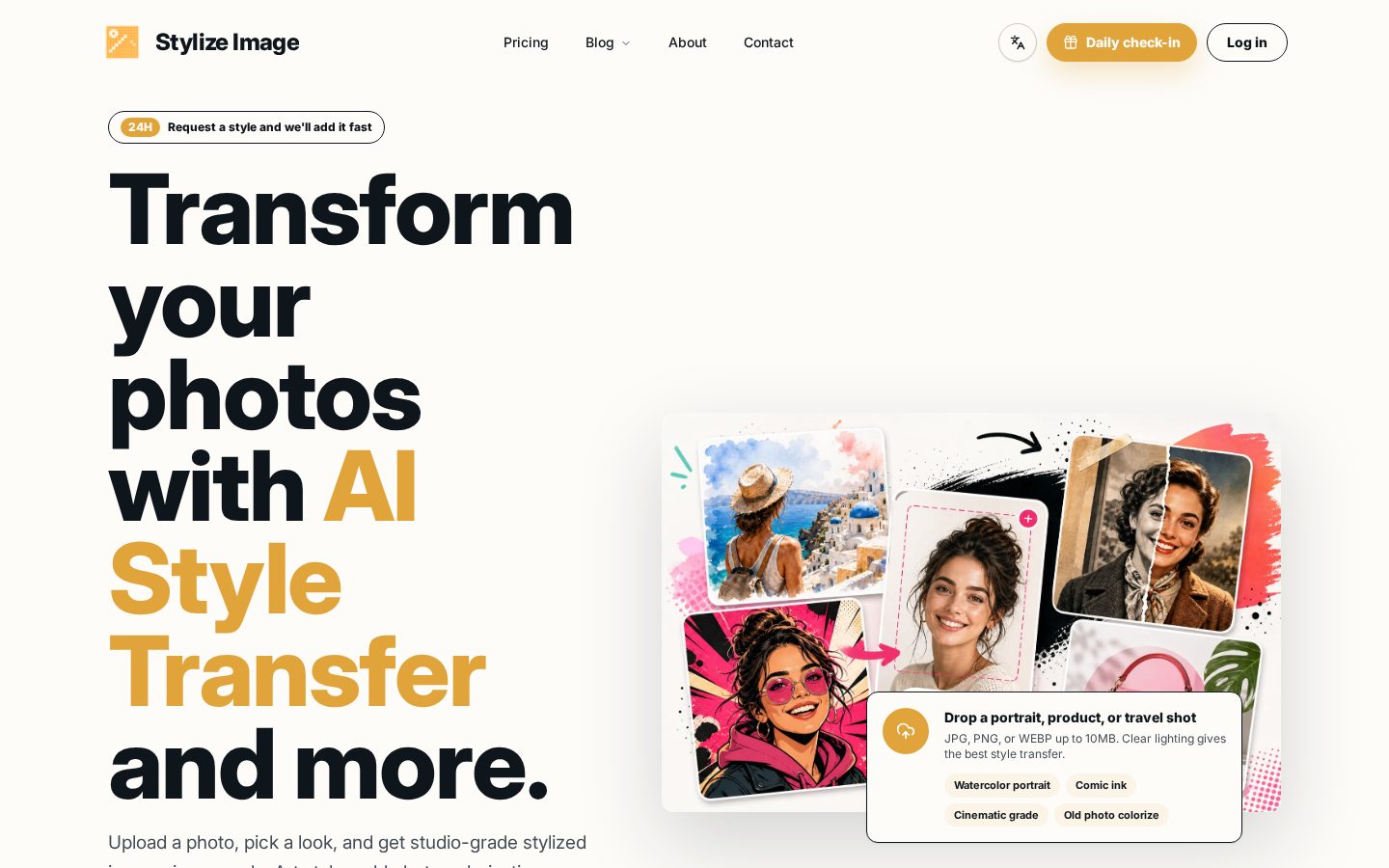 Stylize Image Homepage