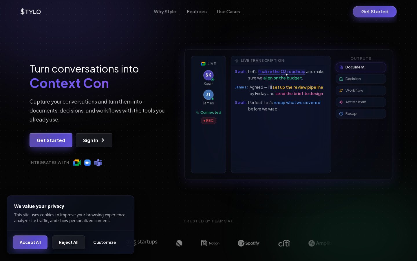 Stylo Network Homepage