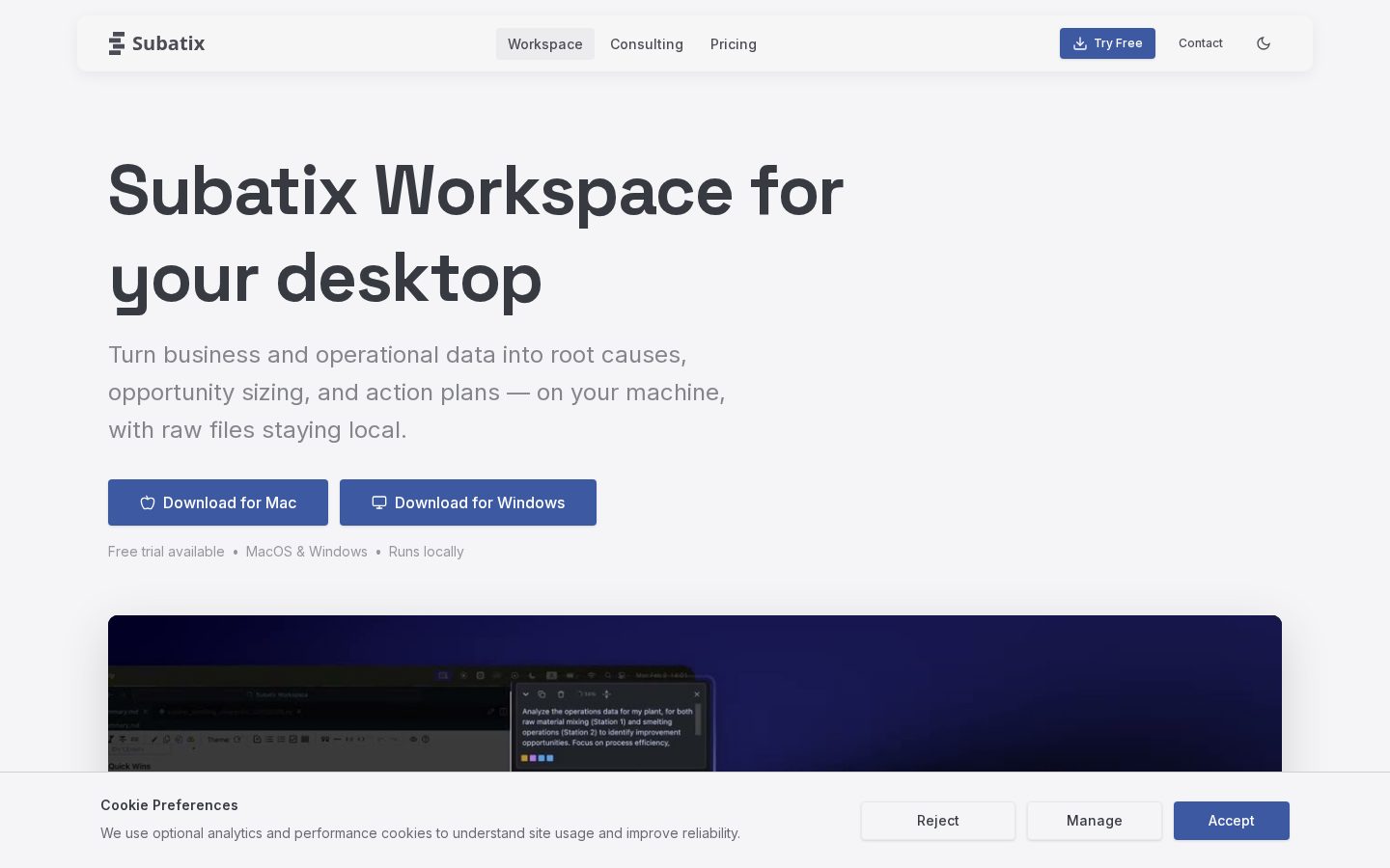 Subatix Workspace Homepage