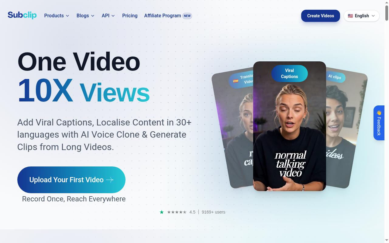 Subclip Homepage