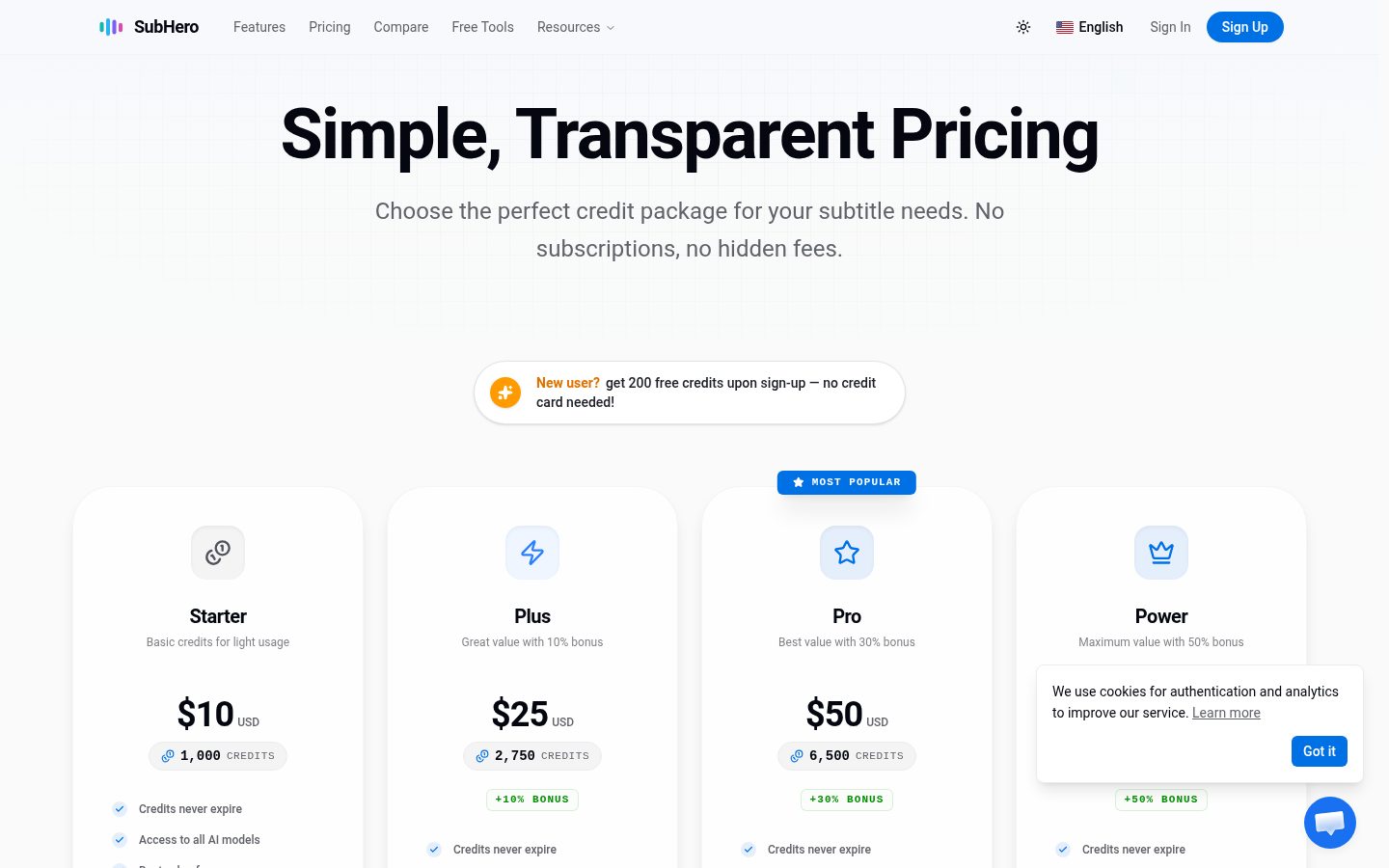 SubHero Pricing