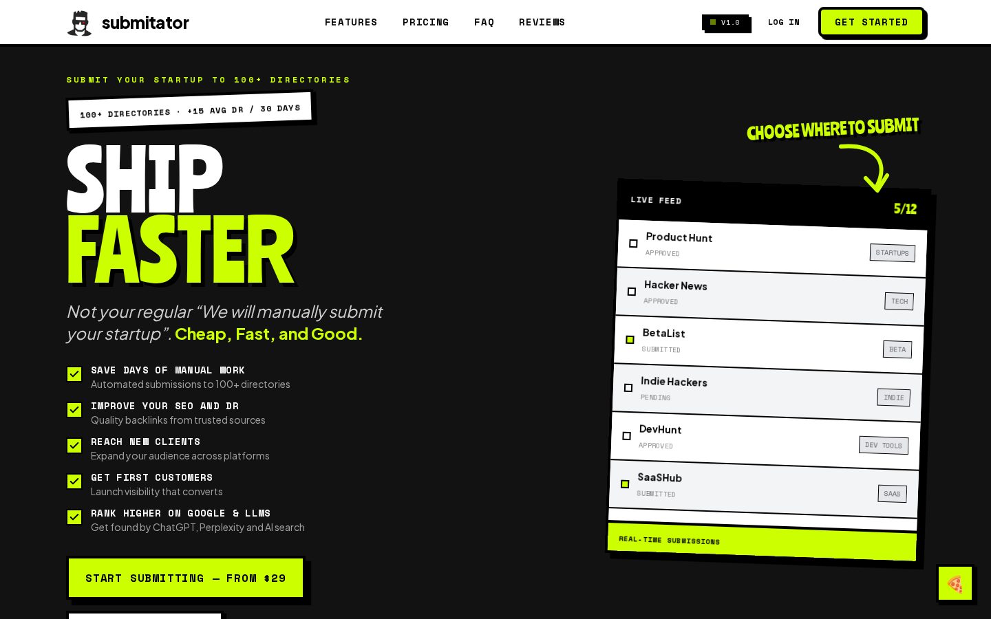 Submitator Homepage