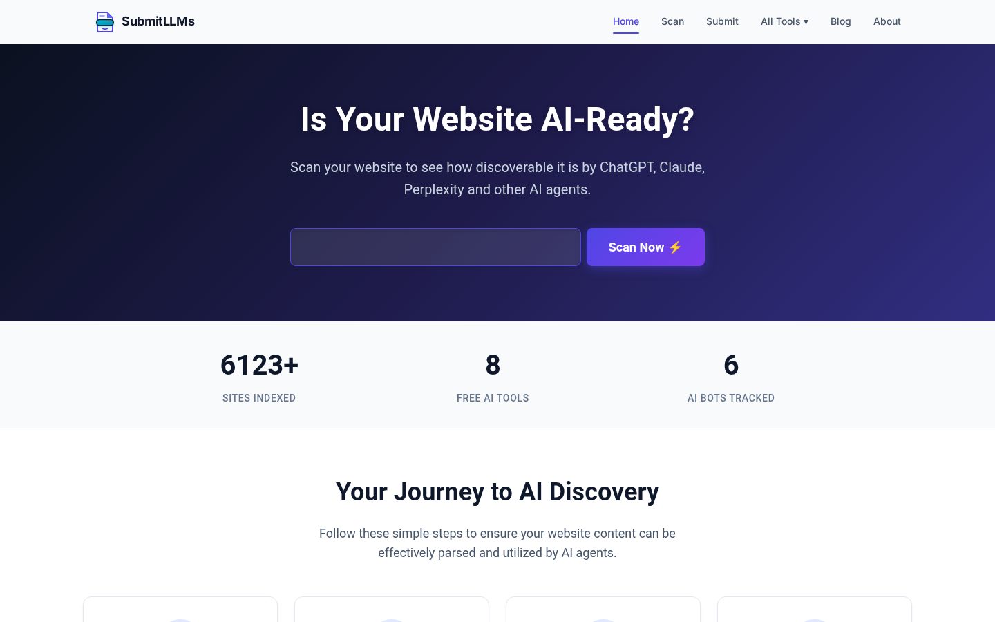 SubmitLLMs Homepage