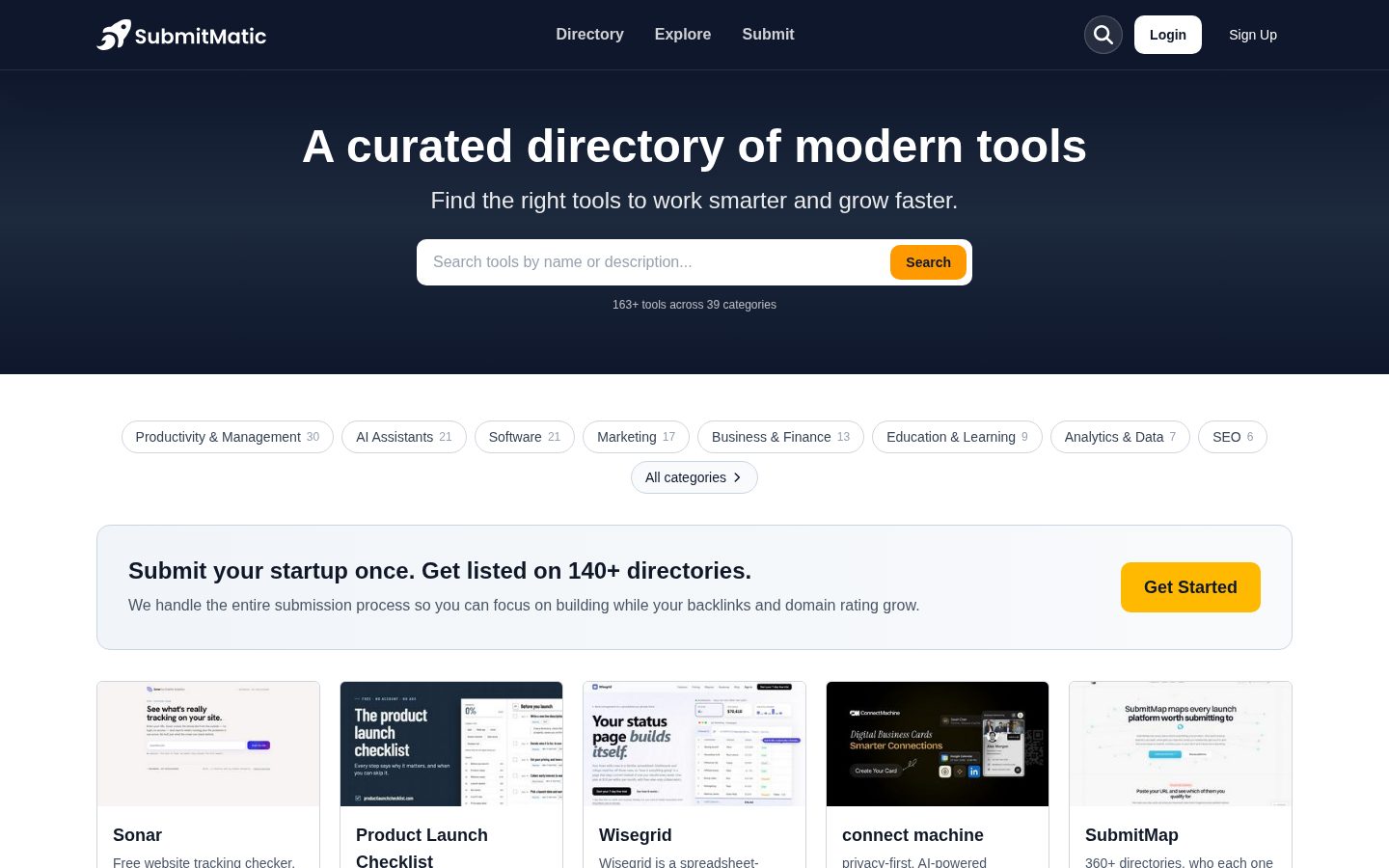 SubmitMatic Directory Homepage