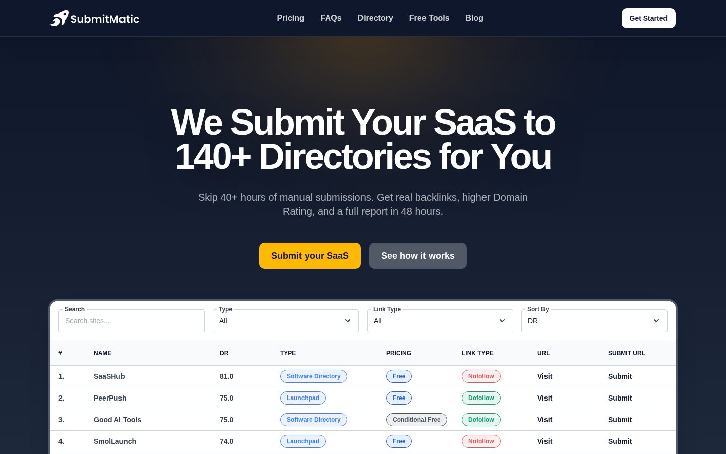 SubmitMatic Homepage