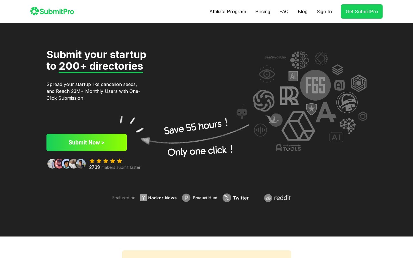 SubmitPro Homepage
