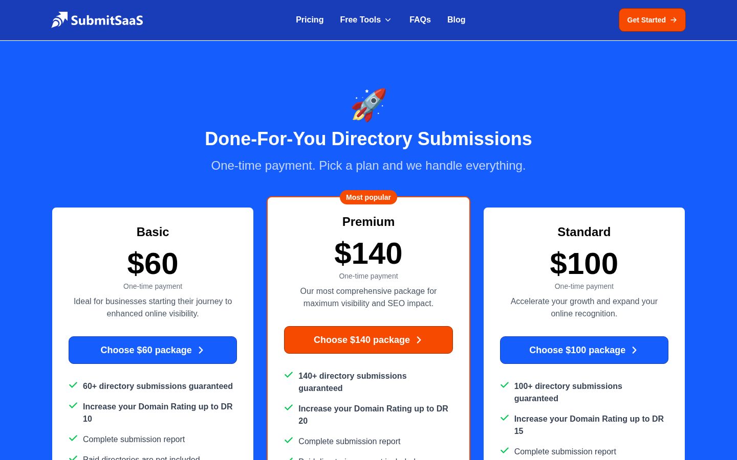 SubmitSaaS Pricing