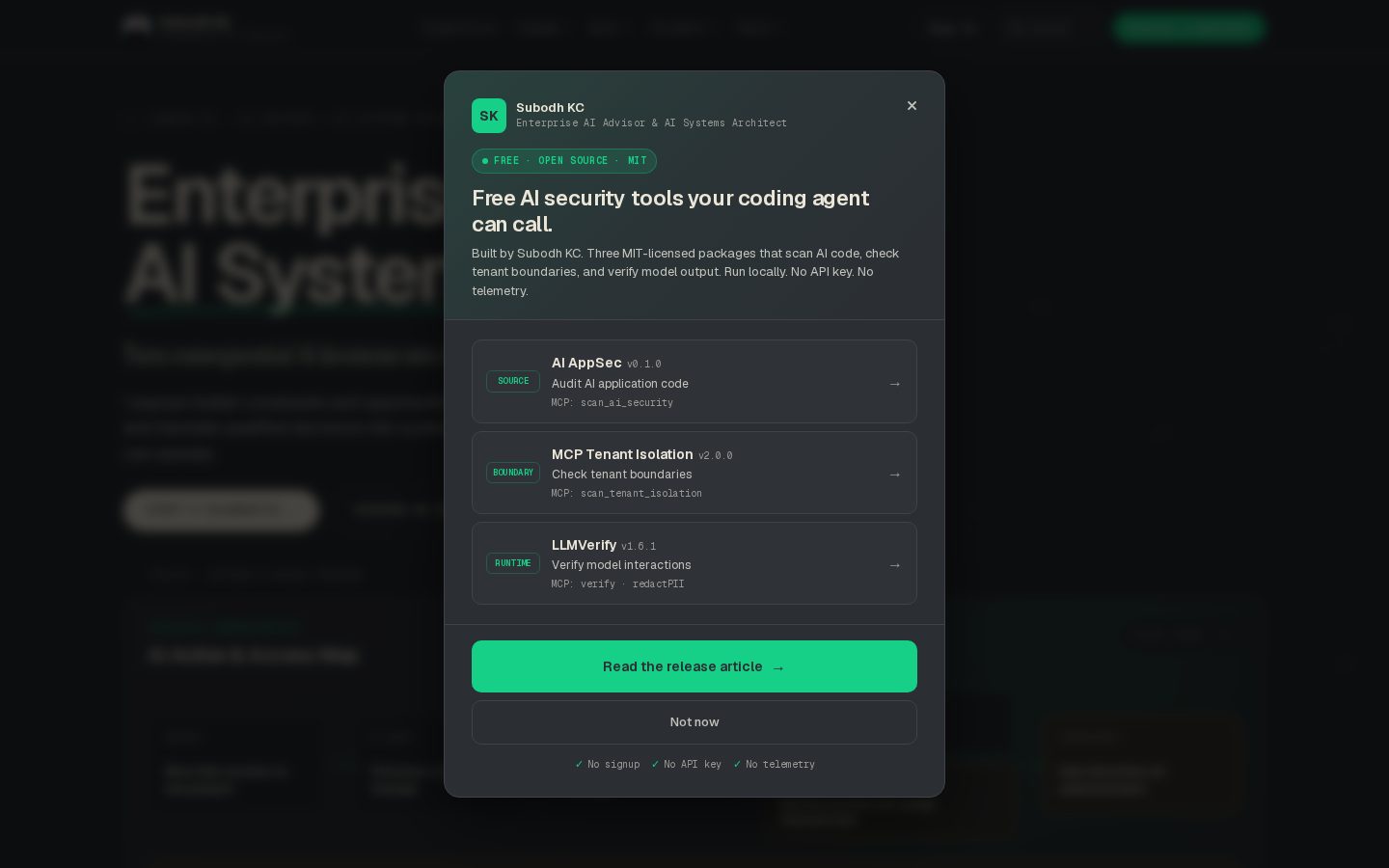 Subodh Kc, AI Architect & Advisor Homepage