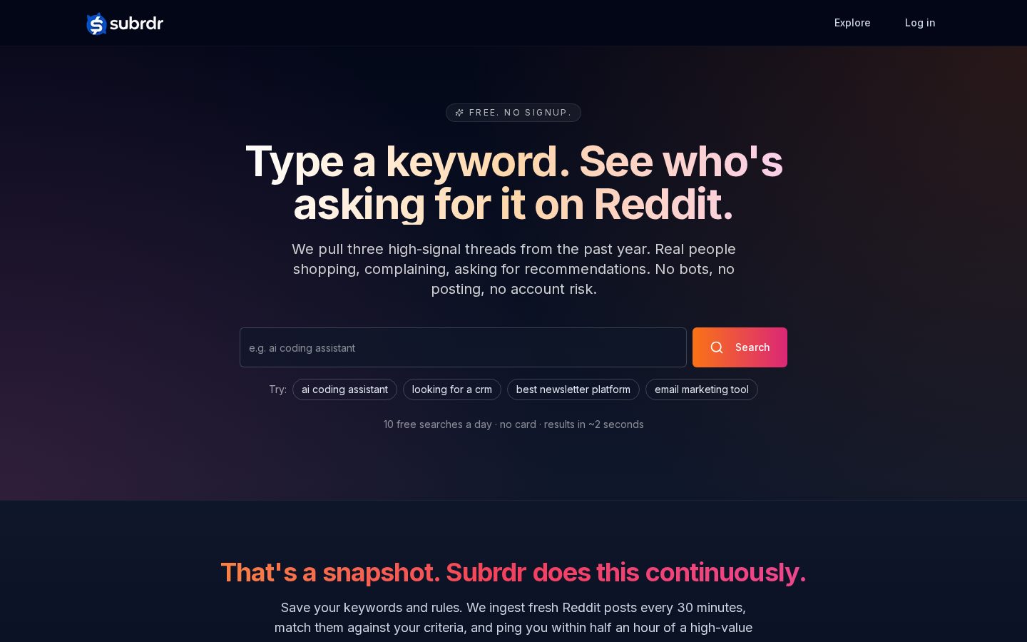 Subrdr Homepage