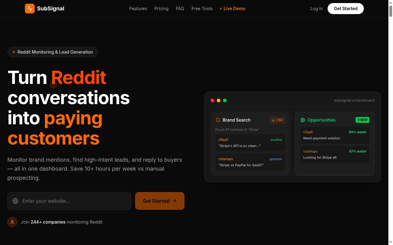 SubSignal Homepage