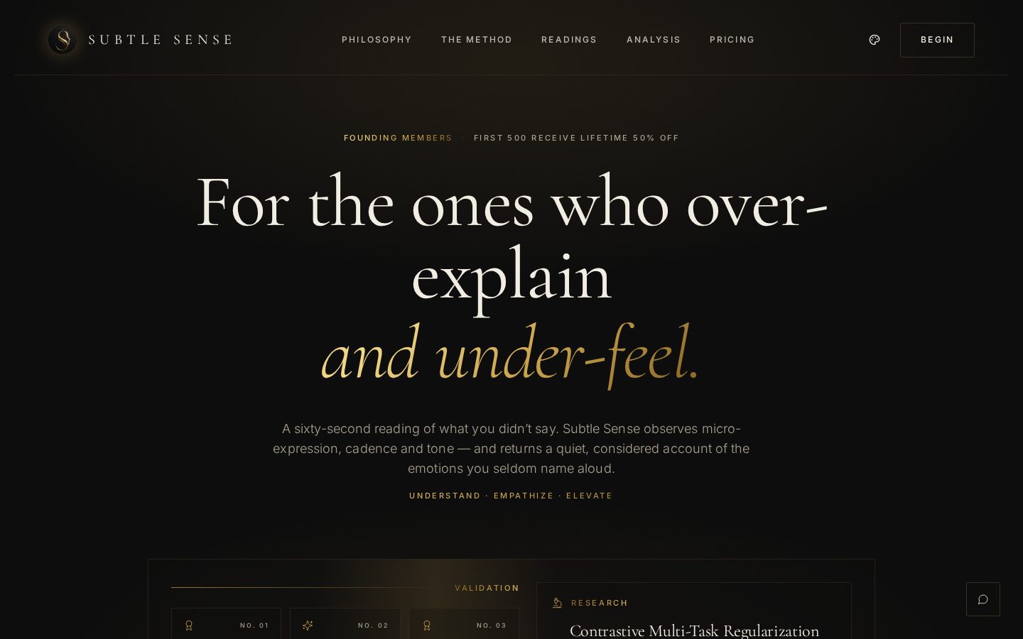 SubtleSense Homepage