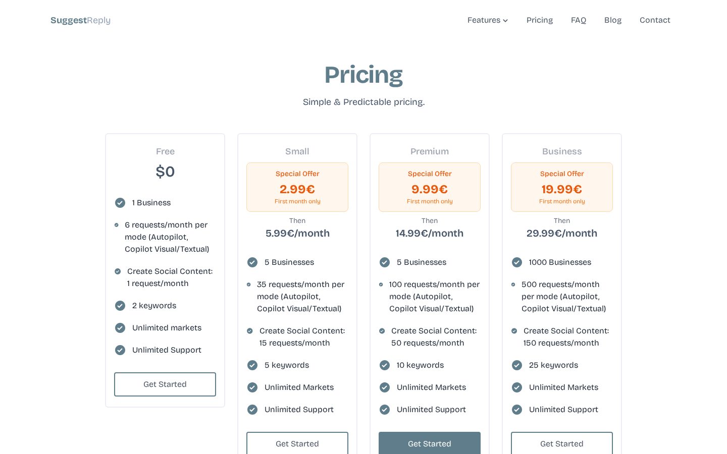 SuggestReply Pricing